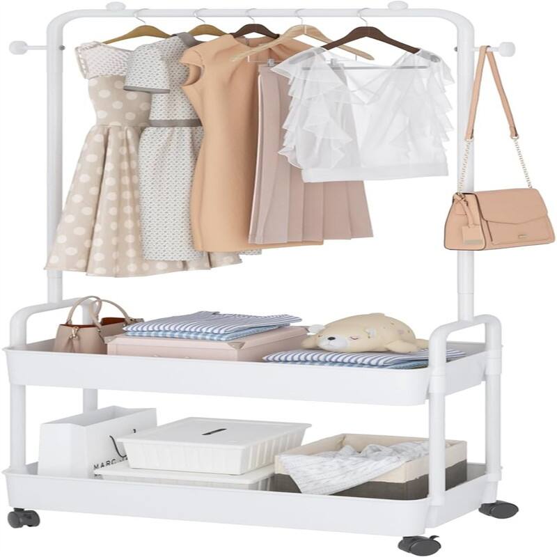 Metal Clothing Racks - 11.02"D x 23.62"W x 63.77"H