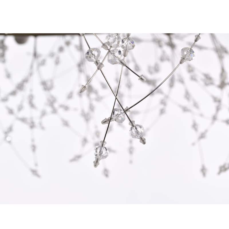 Liria 9-Light Brushed Silver-ish Champagne Beads Firework Chandelier