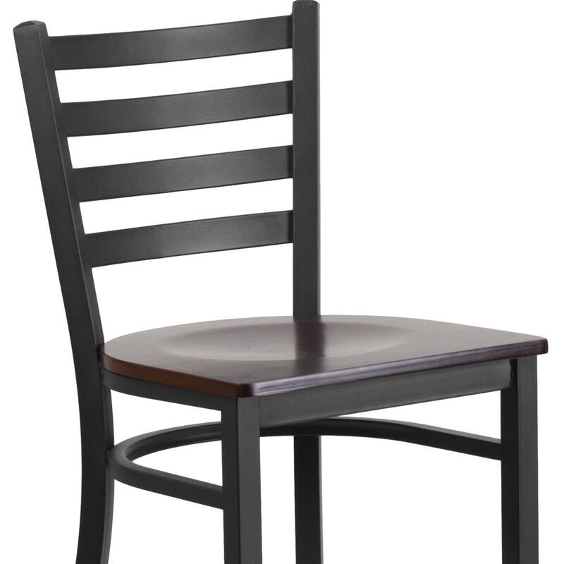 Ladder Back Metal Restaurant Barstool - 17"W x 18"D x 42.25"H