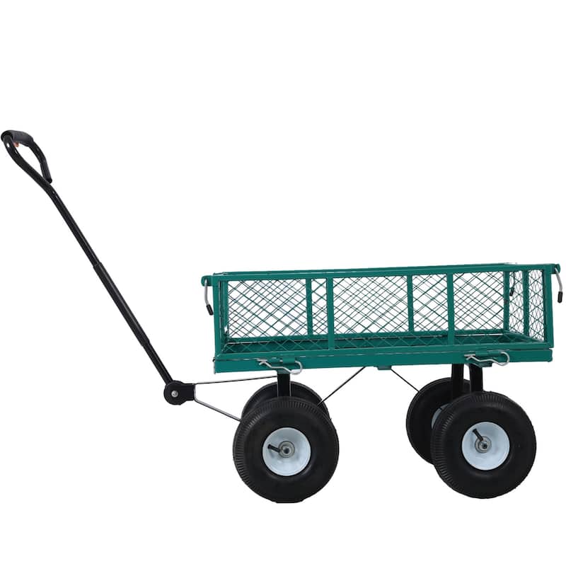 Outdoor multifunction utility cart with 550 lbs capacity and 10-inch tires