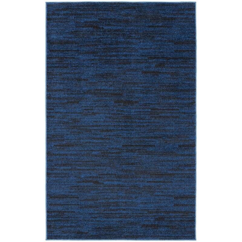 Nourison Modern Solid Indoor/Outdoor Area Rug - 3' x 5' - Midnight/Blue
