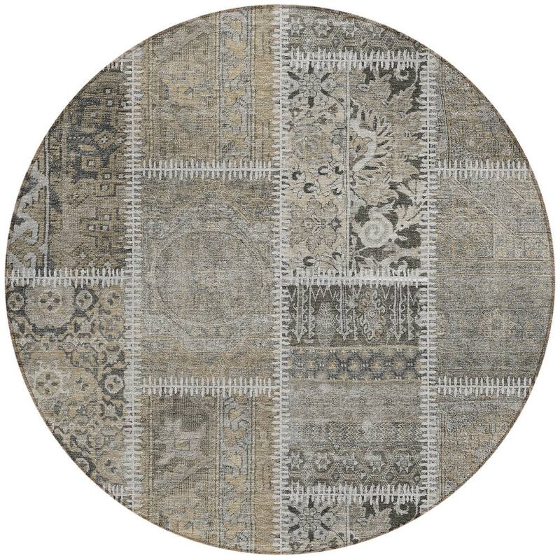 HomeRoots Patchwork Transitional Rectangle Outdoor Rug