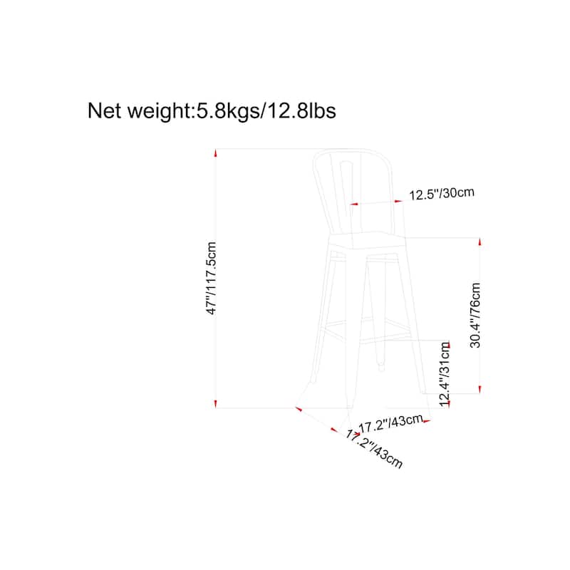 WYNDENHALL Freya Industrial Metal Stool (Set of 2)