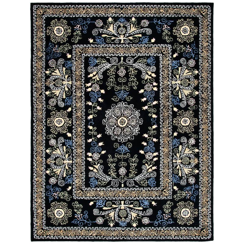 SAFAVIEH Handmade Celedonia Modern Medallion Micro-Loop Wool Area Rug