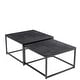 preview thumbnail 11 of 14, Square Sintered Stone top Nesting Coffee Table (Set of 2) - 27.5" x 18.9"