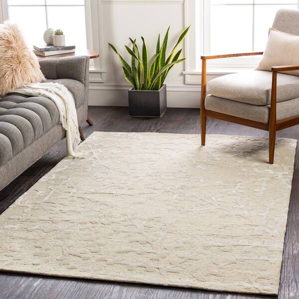 Shop Jindy Handmade Floral Branch Wool Blend Area Rug On Sale Overstock 31053070