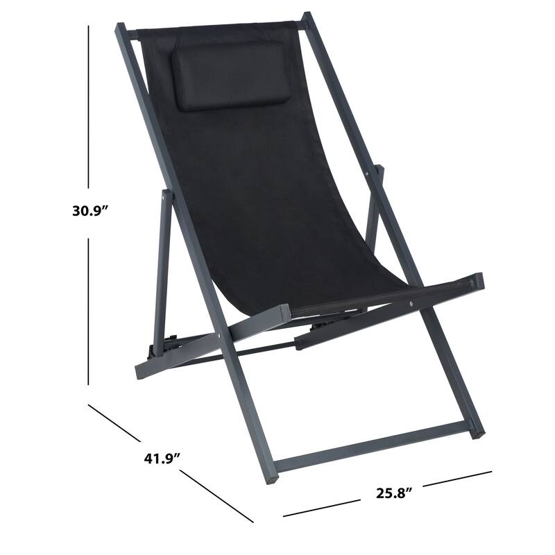 SAFAVIEH Outdoor Charlee Set of 2 Sling Chairs - 42" W x 26" D x 31" H - 42Wx26Dx31H