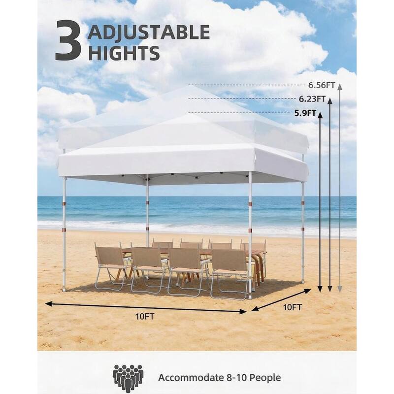 Folding Pop Up Canopy Tent, Height Adjustable