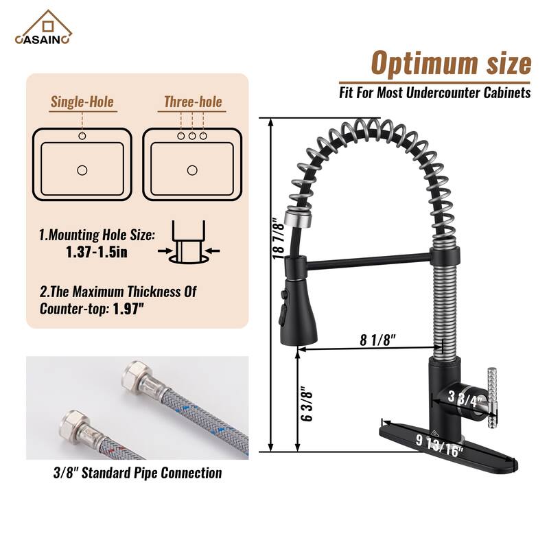 Single Handle Pull Down Sprayer Kitchen Faucet