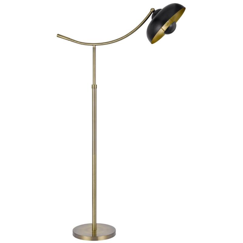 66" Bronze Adjustable Arc Floor Lamp with Dome Shade and Rocker Switch for Living Room or Office - 66"H x 38"W x 12.625"D