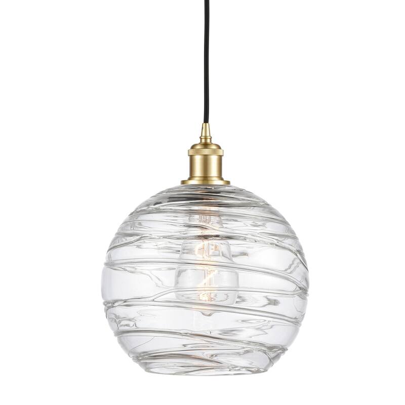 Innovations Lighting 516-1P-13-10 Athens Pendant Athens 10" Wide - Clear Deco Swirl / Satin Gold
