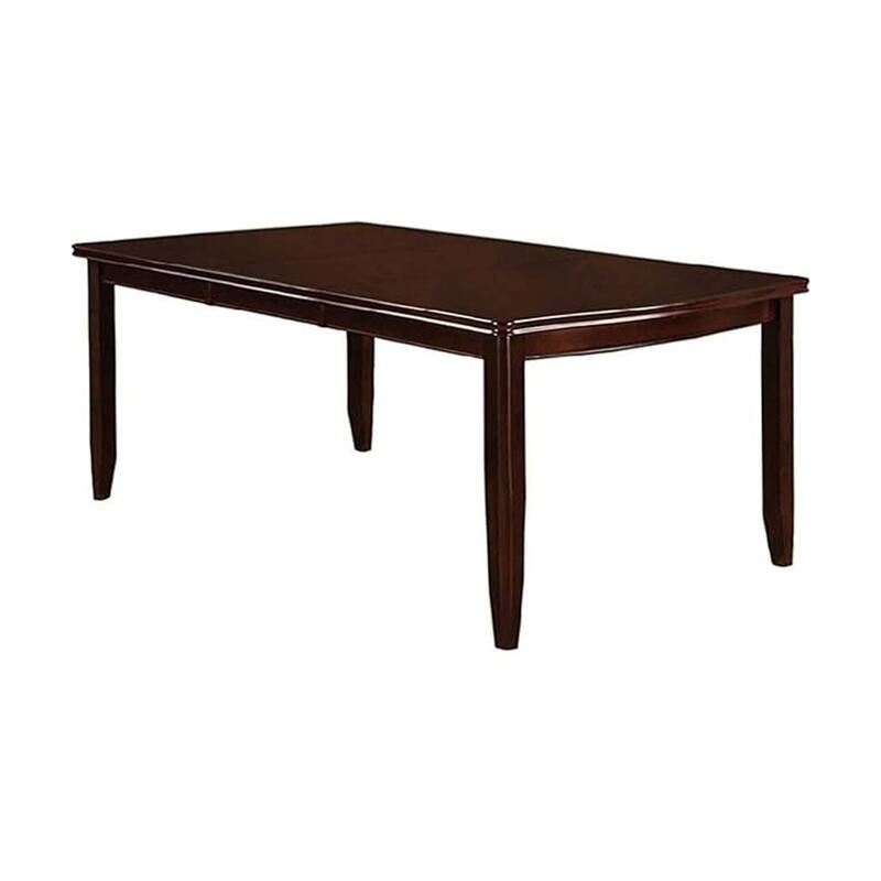 Demy 7pc Dining Table and 6 Chairs Set, Espresso Brown Faux Leather