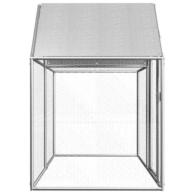 vidaXL Chicken Coop 6.6'x3.3'x4.9' Galvanized Steel - 6.6' x 3.3' x 4.9'