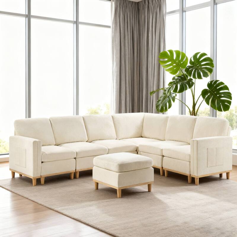 Modern Sofa Chair,Sectional Sofa with Soft Padding-Ideal for Living Room,Office & Dining Room - White
