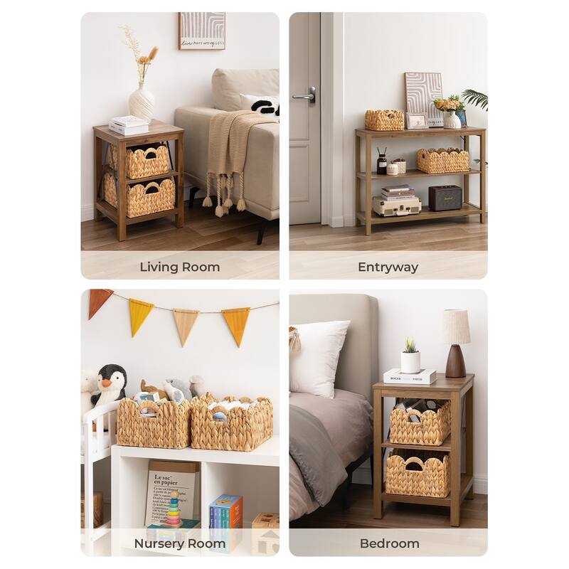 StorageWorks 2-pack Scalloped Edge Wicker Storage Baskets with Built-in Handles