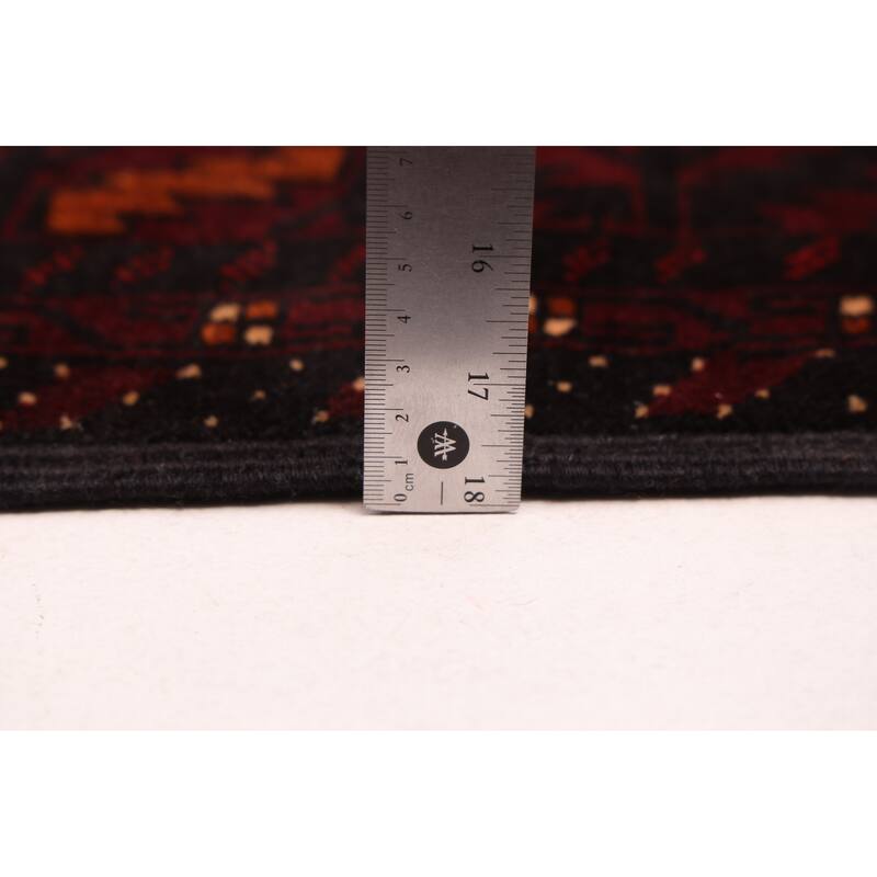 ECARPETGALLERY Hand-knotted Teimani Black, Dark Red Wool Rug - 4'2 x 6'5