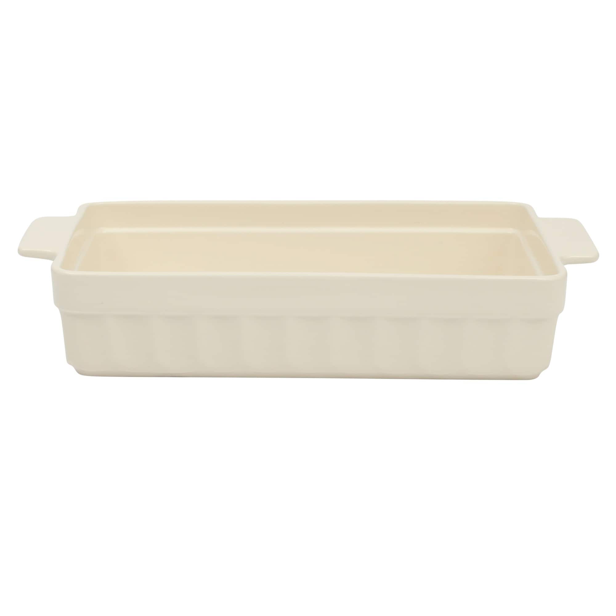 Martha Stewart Broadbrook Ceramic Bakeware, 13x9 Inch Rectangular Baking Dish with Handles