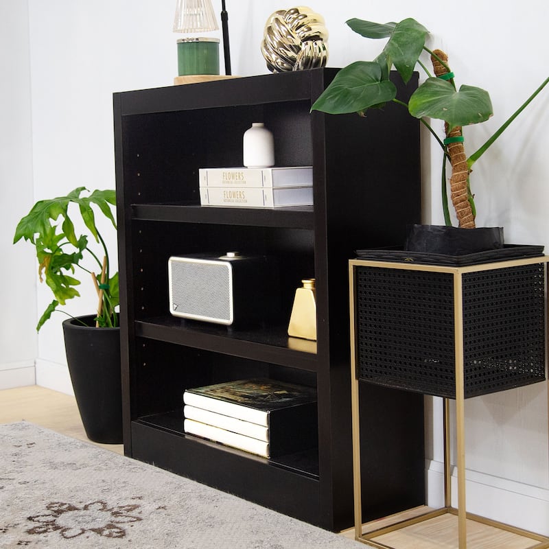 Concepts in Wood 3 Shelf Wood Bookcase, 36 inch Tall