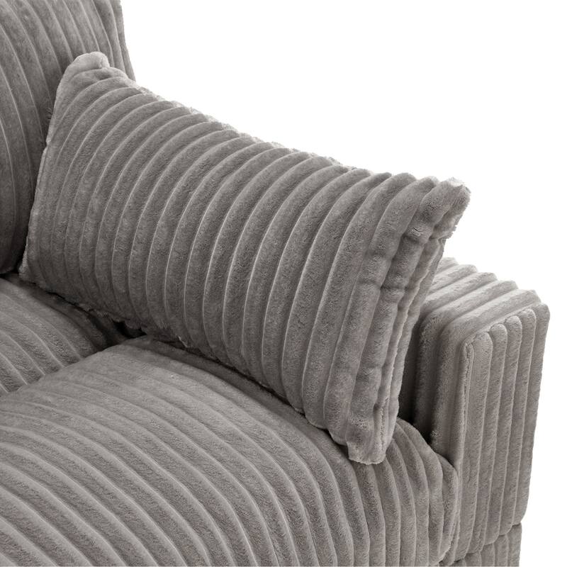 Plush Flannel Modular Sectional Sofa for Living Room