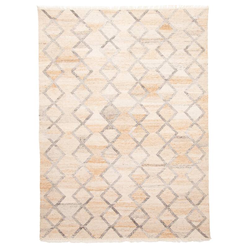 ECARPETGALLERY Flat-Weave Ankara FW Tan Wool Kilim - 5'5 x 7'8