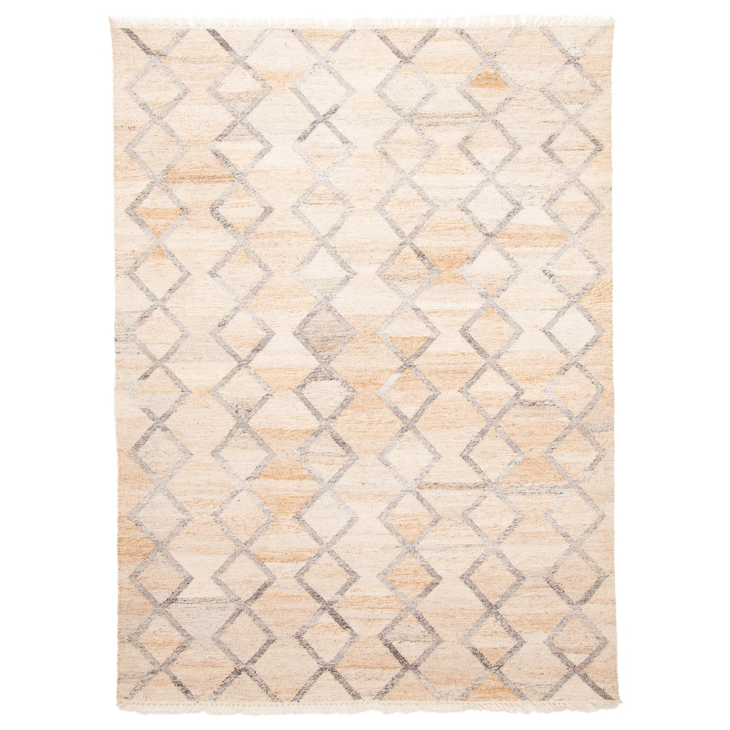 ECARPETGALLERY Flat-Weave Ankara FW Tan Wool Kilim - 5'5 x 7'8
