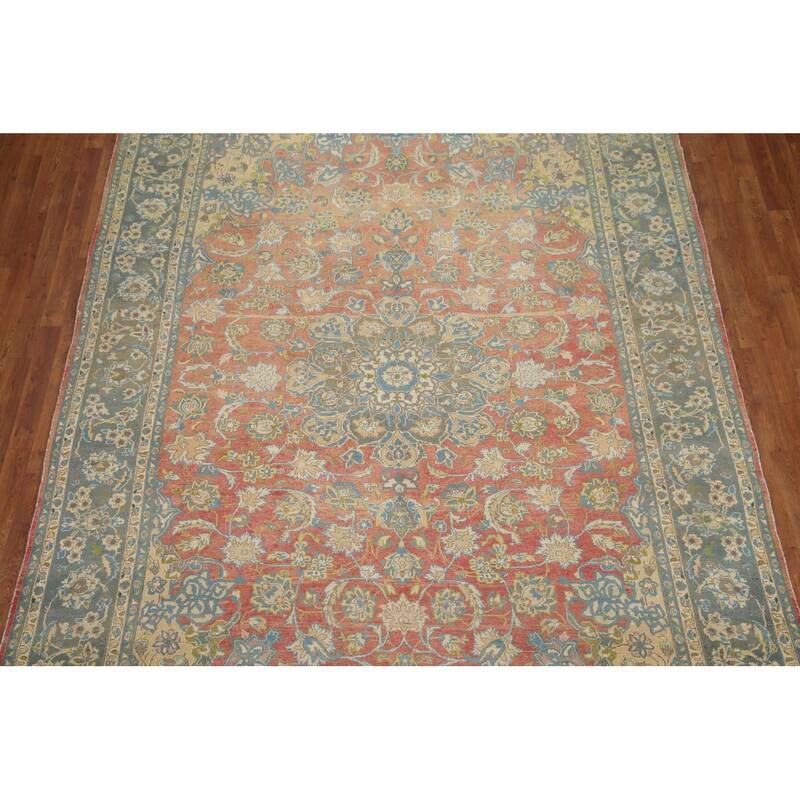 Hand Knotted Oriental 100% Wool Carpet Traditional Floral Oranges & Rust Najafabad Area Rug - 12' 3'' X 8' 1''