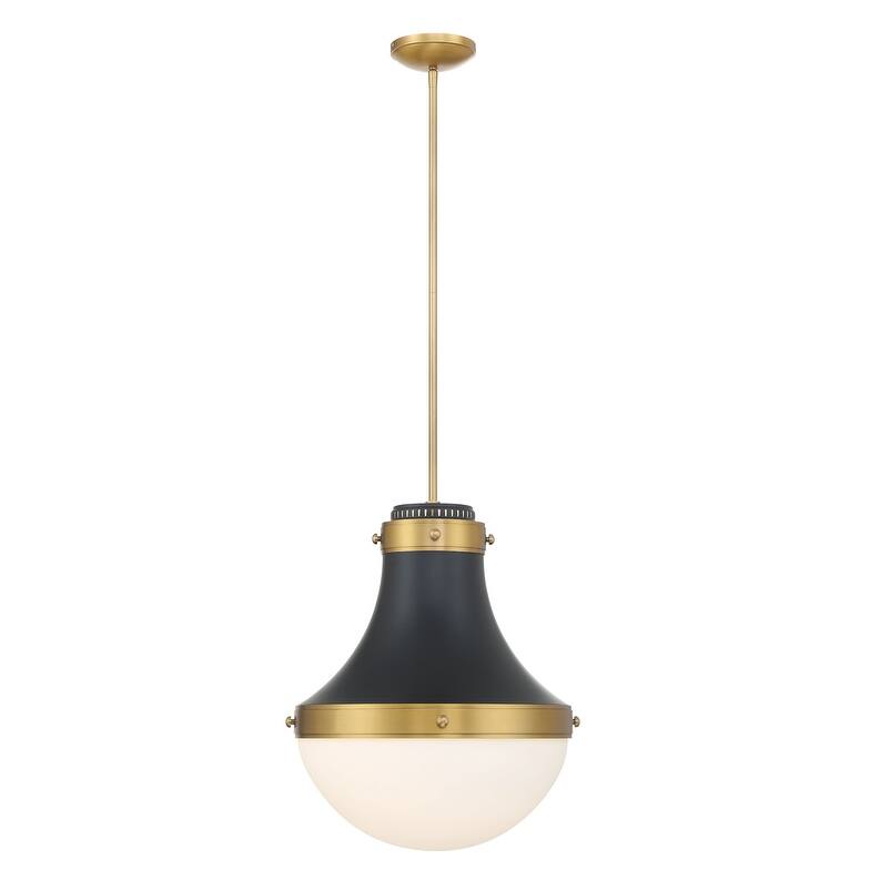 Minka Lavery 3934 Purelight 17" Wide Pendant with Etched Opal Glass