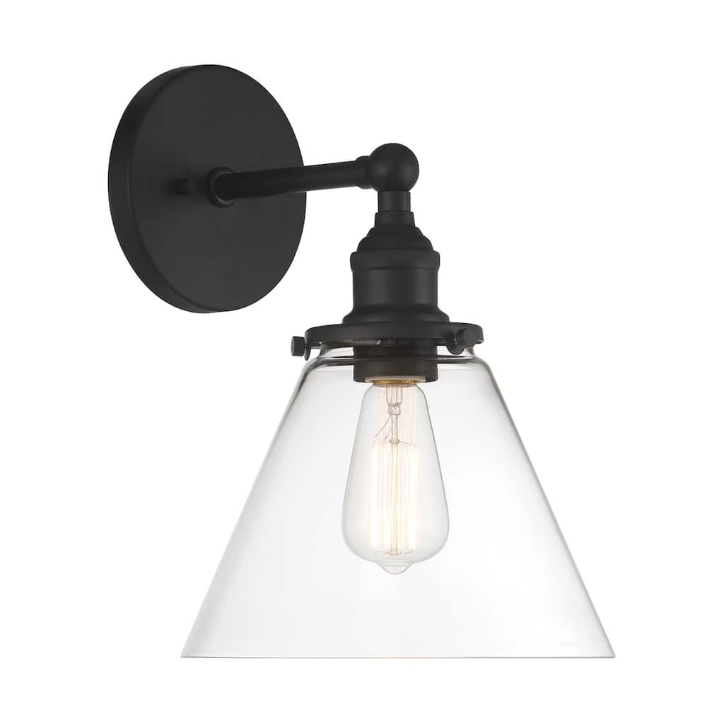 Minka Lavery 5680 Barwell 14" Tall Wall Sconce with Clear Glass Shade