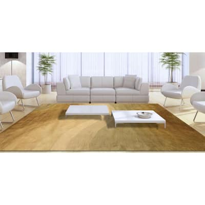 Hand-Tufted Wool Gold Contemporary Abstract Morono Rug - Modern Sophistication and Luxurious Design