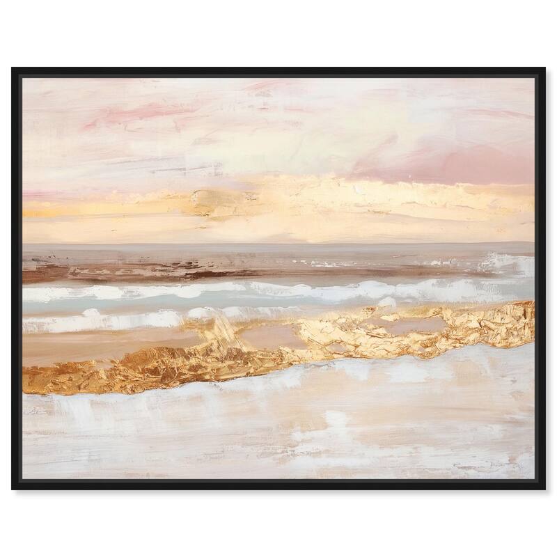Rose Gold Coast Canvas by Art Remedy - Black - 20" x 16"