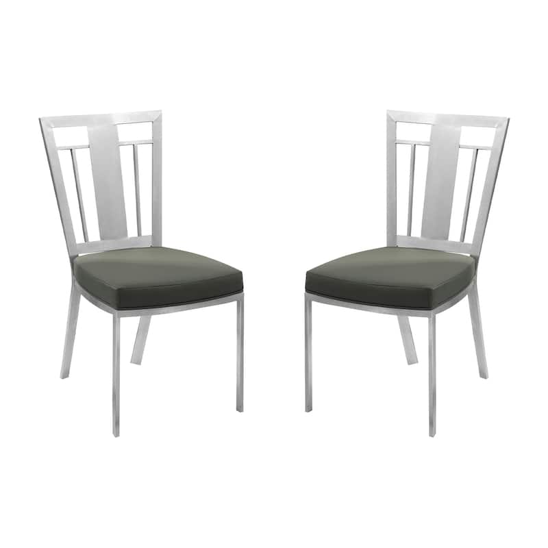 Modern Dining Chair - Stainless Steel Legs, Padded Seat - Elegant Home Furnishings