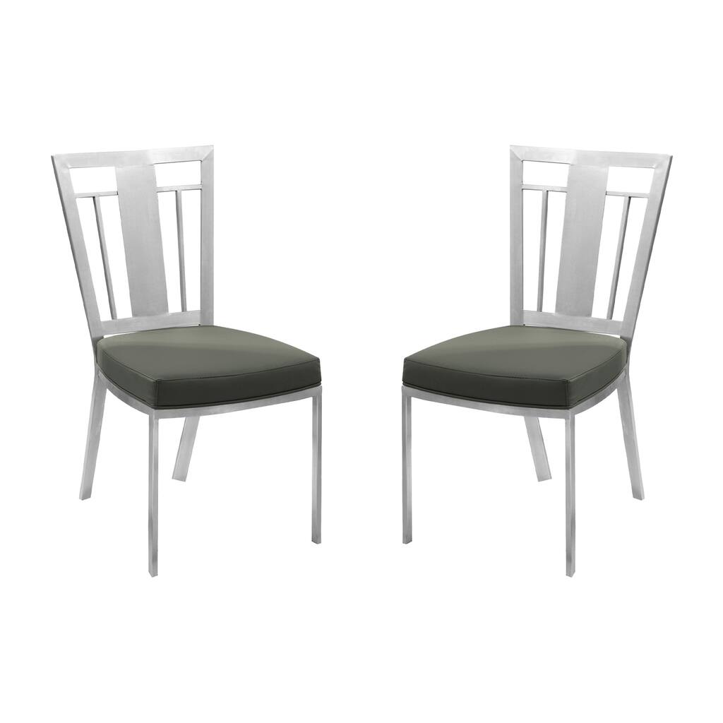 Modern Dining Chair - Stainless Steel Legs, Padded Seat - Elegant Home Furnishings