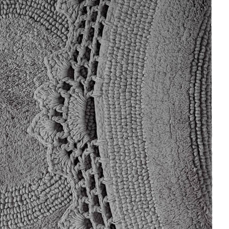 MH London Winchester Cotton Round Bathroom Rug - Soft Bath Mat