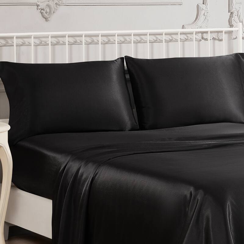 Juliette LeBlanc New York Silky Satin Pillowcase (Set of 2) - 20" x 26" - Black