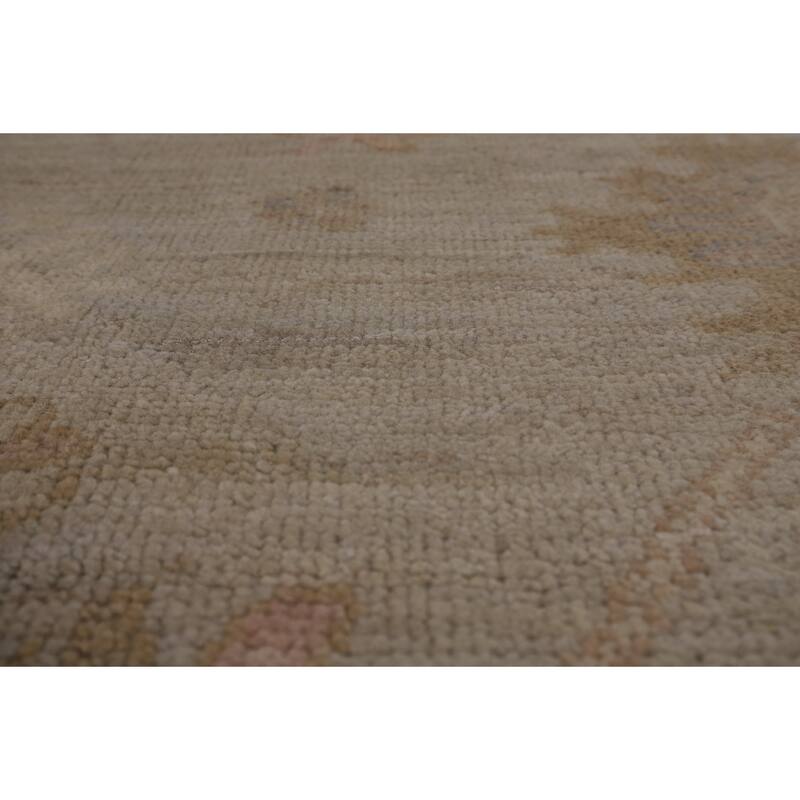 Vegetable Dye Oushak Turkish Area Rug Handmade Bedroom Wool Carpet - 8'0"x 9'10"
