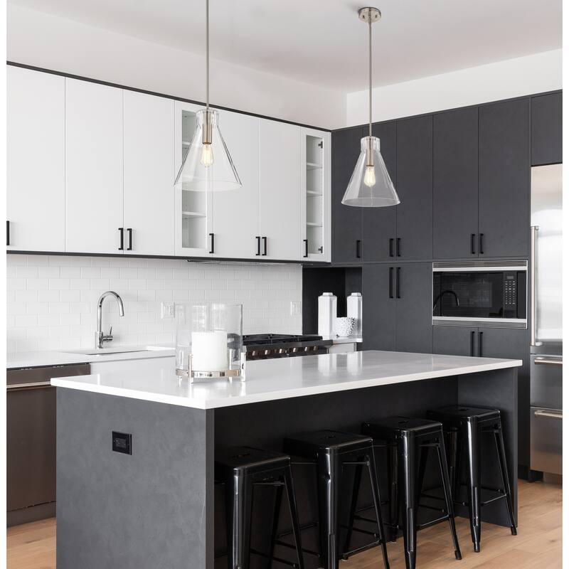 Gianna 1 Light Medium Pendant Brushed Nickel Finish Clear Glass - Brushed Nickel