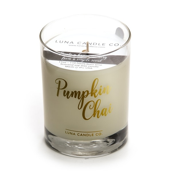 Premium Pumpkin Chai Candle, Natural Soy Wax, Long Clean Burn- 11 Oz.