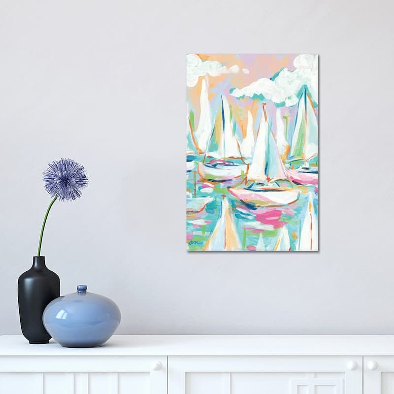 iCanvas "Sailboat Sea" by Jessica Mingo Canvas Print - 18x12x1.5