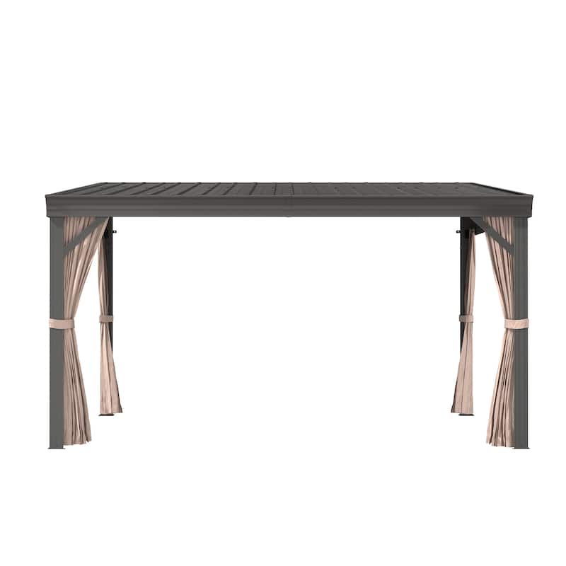 Wall-Mounted Hardtop Gazebo with Aluminum Frame