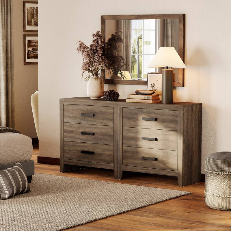 WAMPAT Farmhouse TV Stand, Modern Wood Media Console, Rustic Entertainment Center with Storage for Living Room, Bedroom