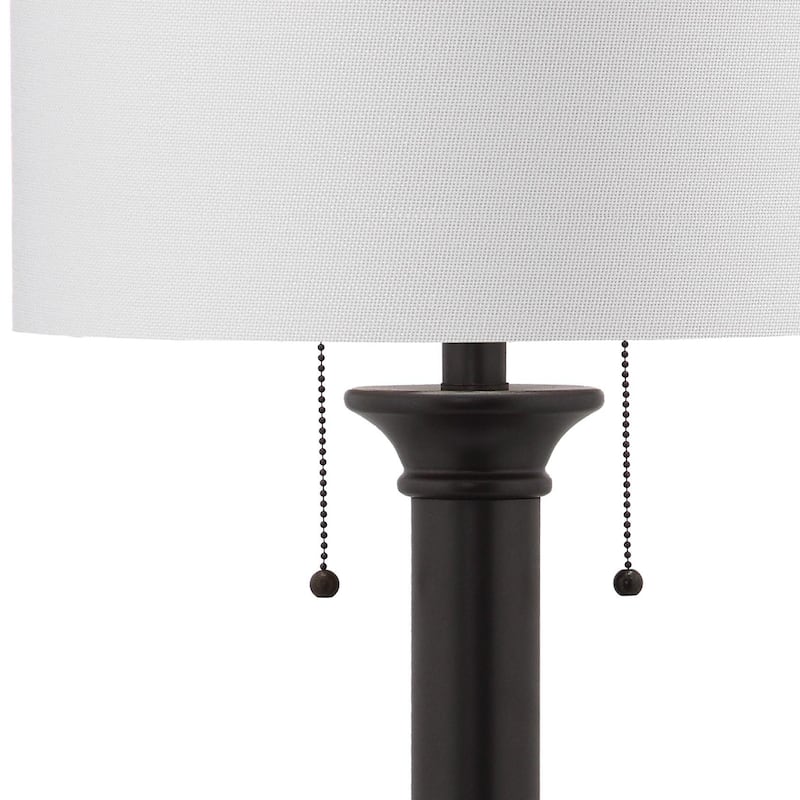 SAFAVIEH Lighting Tanisha 35-inch Column Dark Grey Table Lamp (Set of 2) - 14Wx14Dx36H
