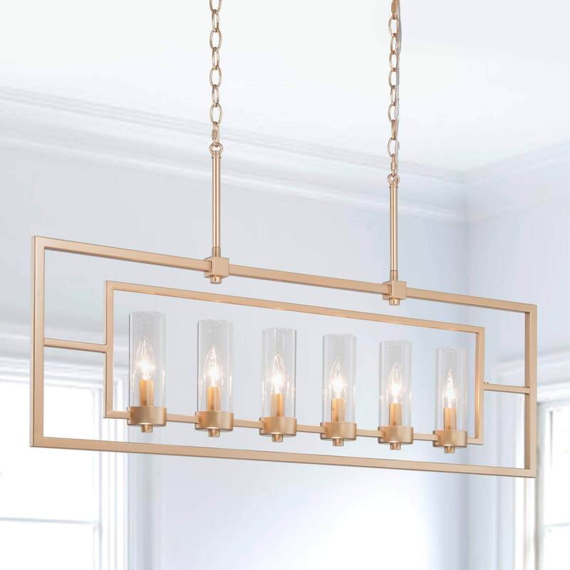Mid-Century Modern Linear Cylinder Kitchen Island Pendant Light Chandelier for Dining Room