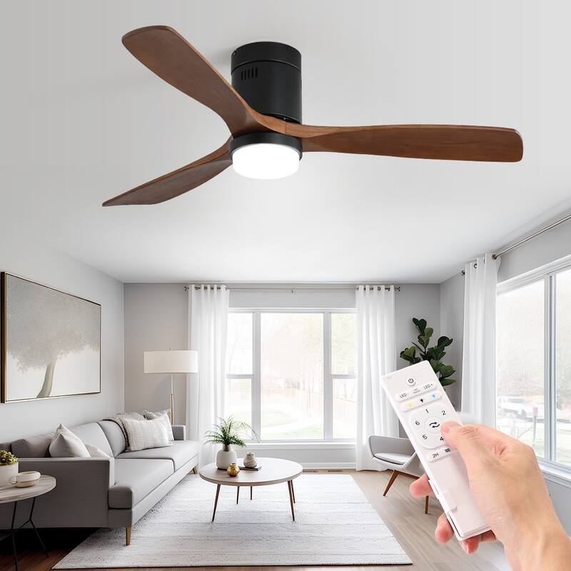 52" 3-Blades Low Profile Ceiling Fan with Remote,Reversible DC Motor