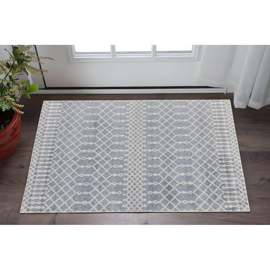 HomeRoots Moroccan Bohemian Rectangle Area Rug - 60.00 in. x 39.00 in. x 0.25 in.