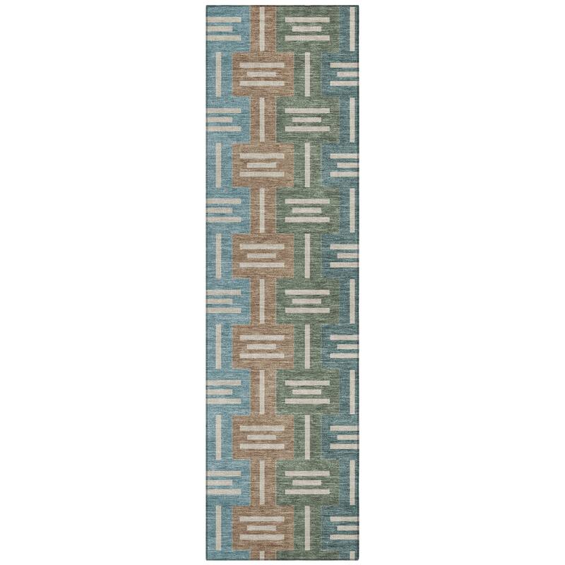 Machine Washable Indoor/ Outdoor Modern Wamego Chantille Rug