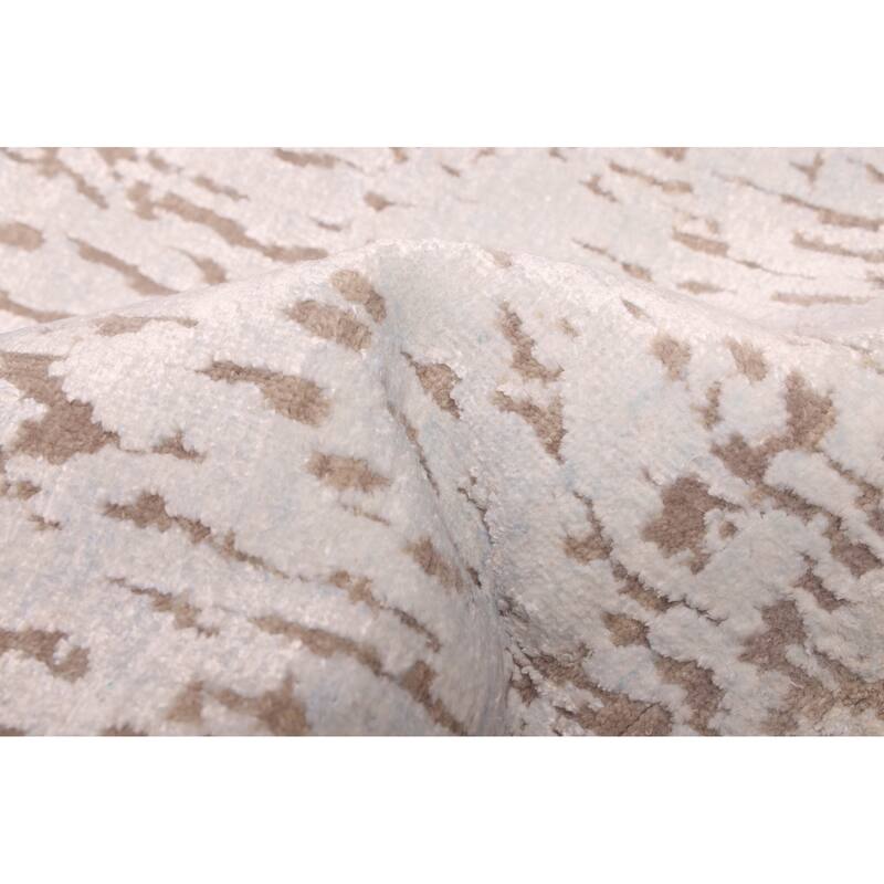 ECARPETGALLERY Hand-knotted Legacy Light Blue Silk, Wool Rug - 2'6 x 9'11