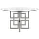 preview thumbnail 4 of 5, SAFAVIEH Couture Harlan 54-inch Glass Top Round Dining Table - 54 in. W x 54 in. L x 40 in. H