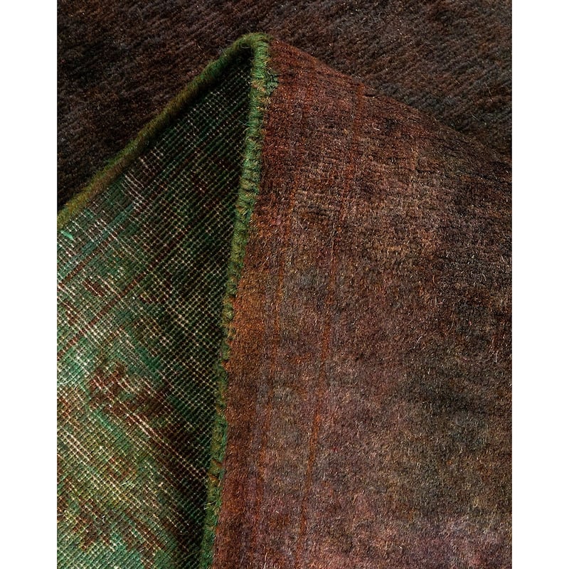 Overton Hand Knotted Wool Vintage Inspired Modern Contemporary Overdyed Black Runner Rug - 2' 6" x 10' 2"
