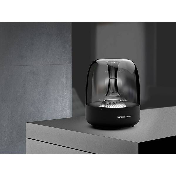 Amazon Com Harman Kardon Aura Studio 3 Elegant Bt Wireless Speaker With Premium Design And Ambient Lighting Black Home Audio Theater