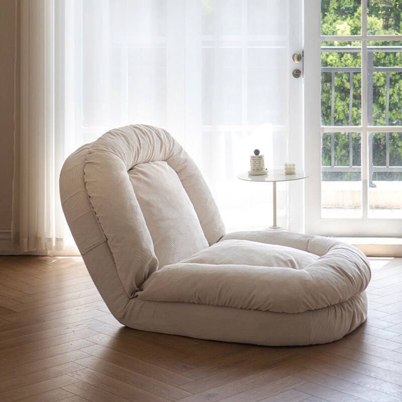 JASIWAY Modern Convertible Sleeper Sofa Bed Lazy Sofa, Beige